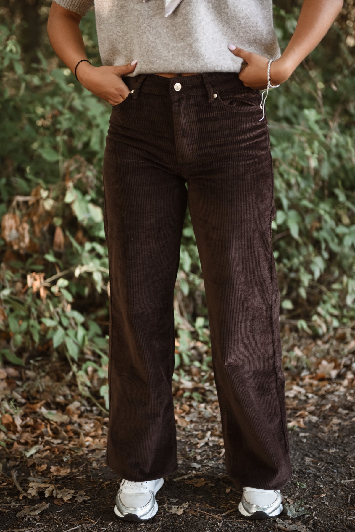 Ribfluwelen broek Bruin