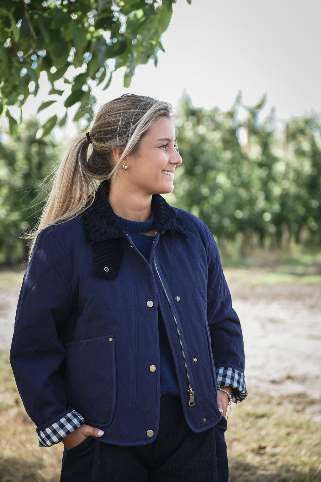 Navy jas barbour
