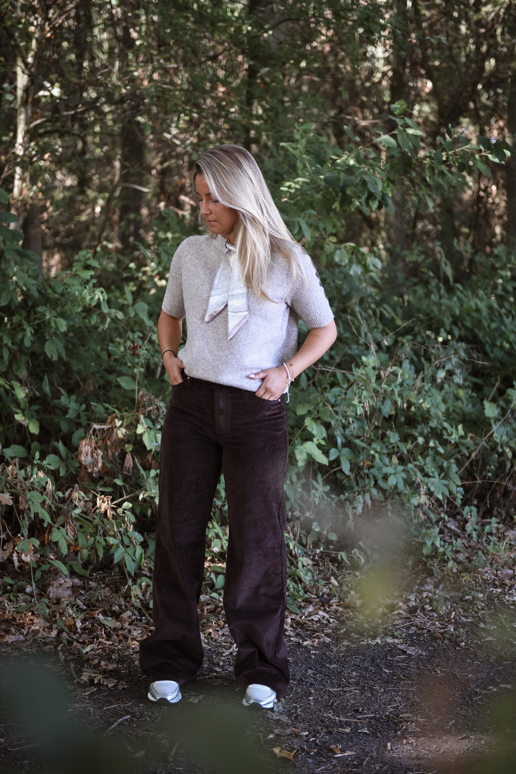 Ribfluwelen broek Bruin
