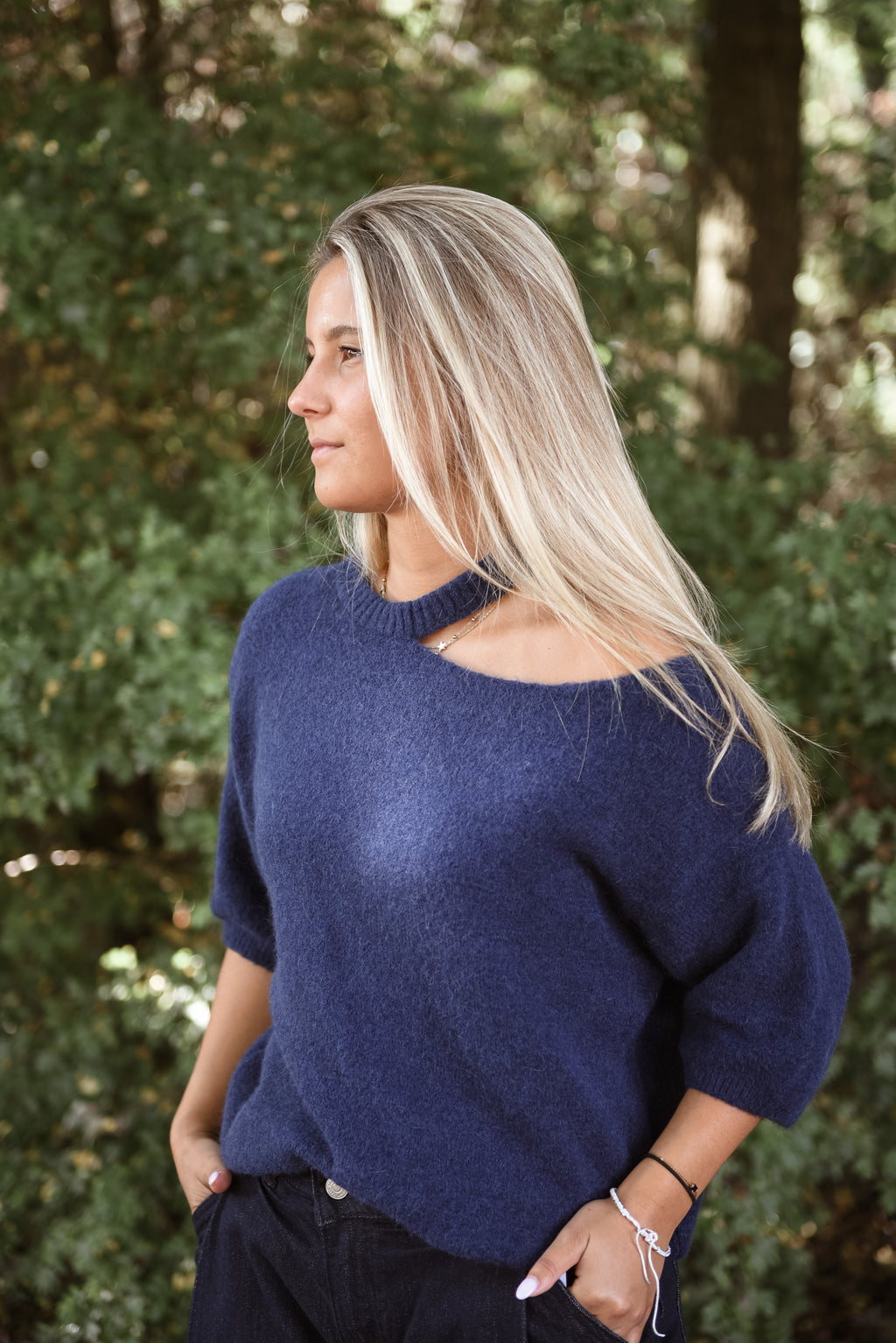Navy trui