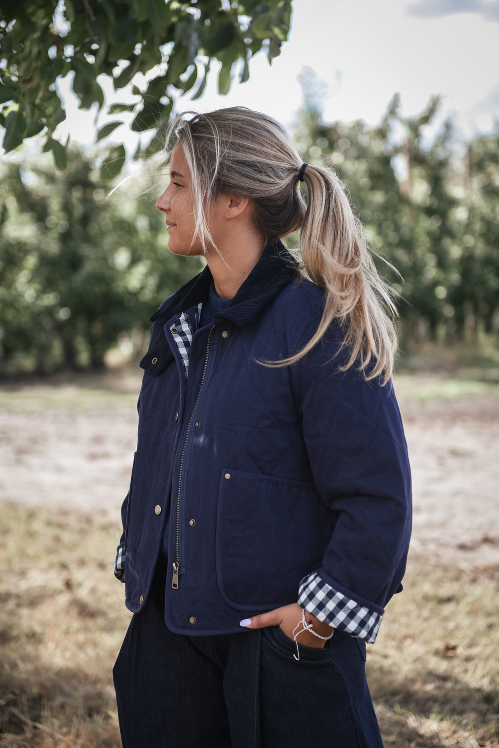 Navy jas barbour