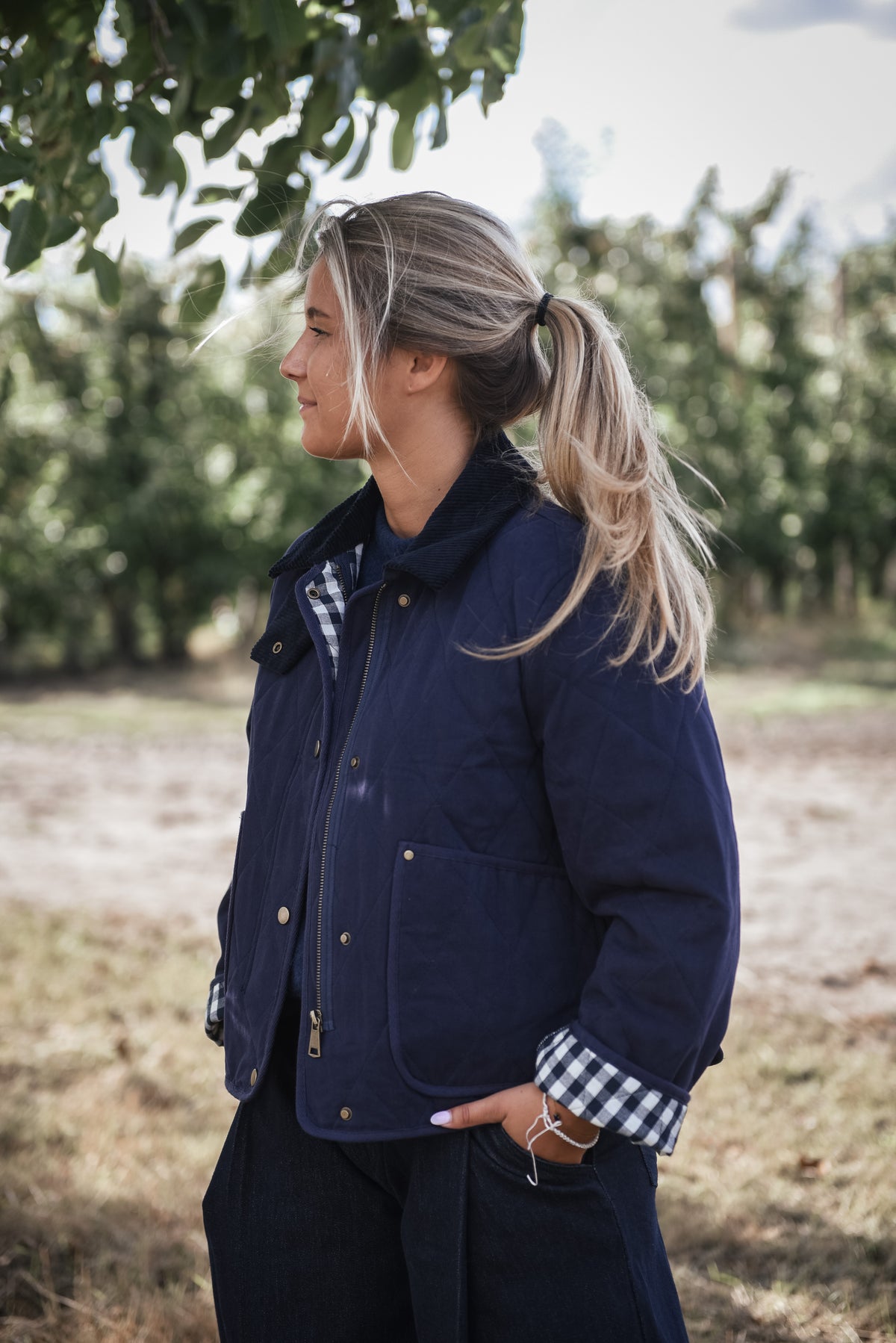 Navy jas barbour