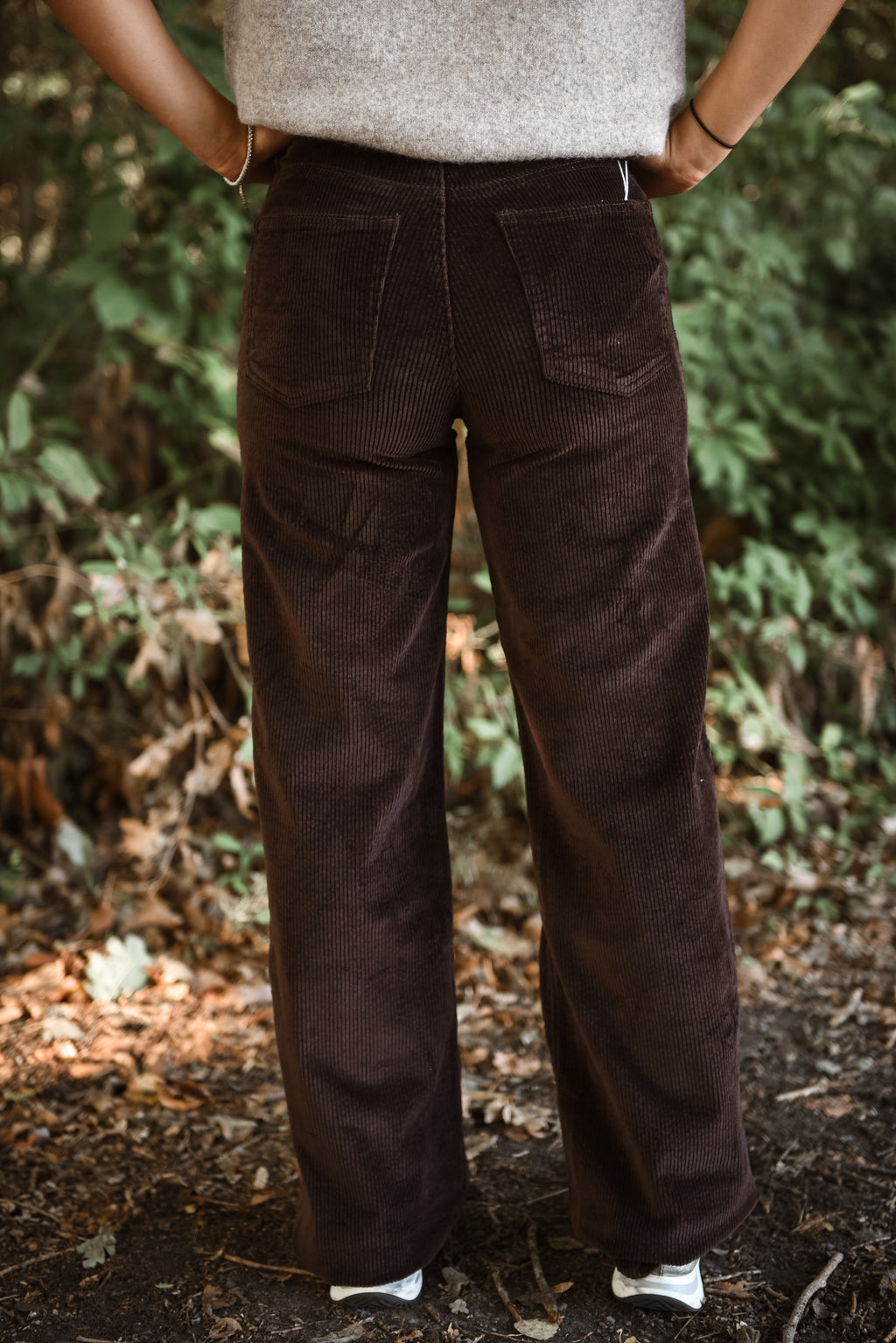 Ribfluwelen broek Bruin
