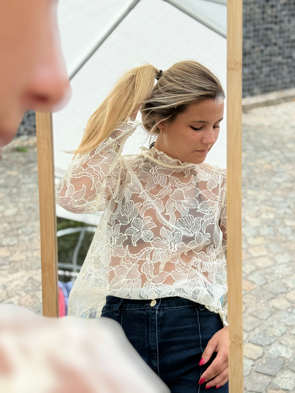 Floral lace blouse