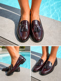 Glossy loafers met kwastjes