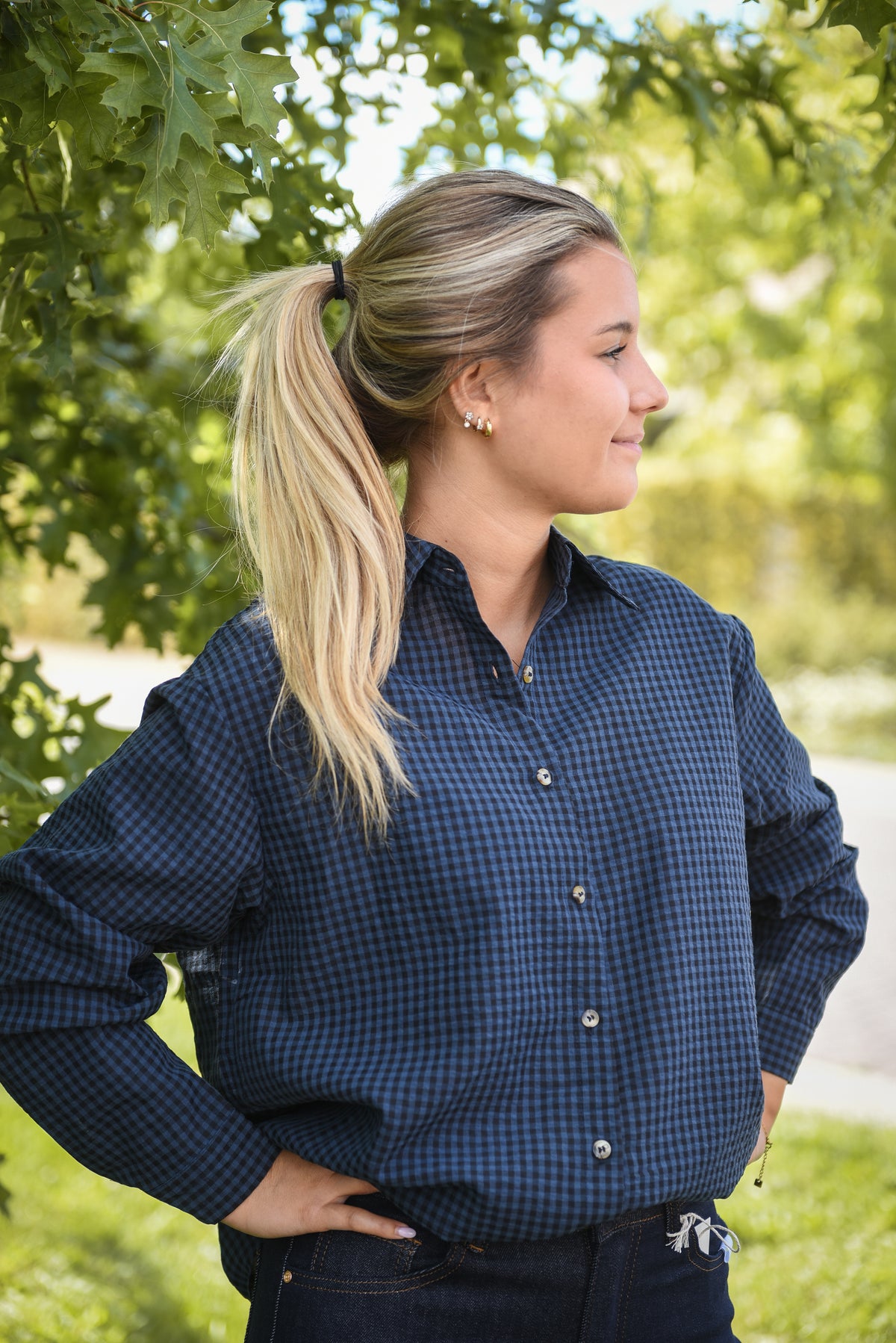 Blouse Céline à carreaux