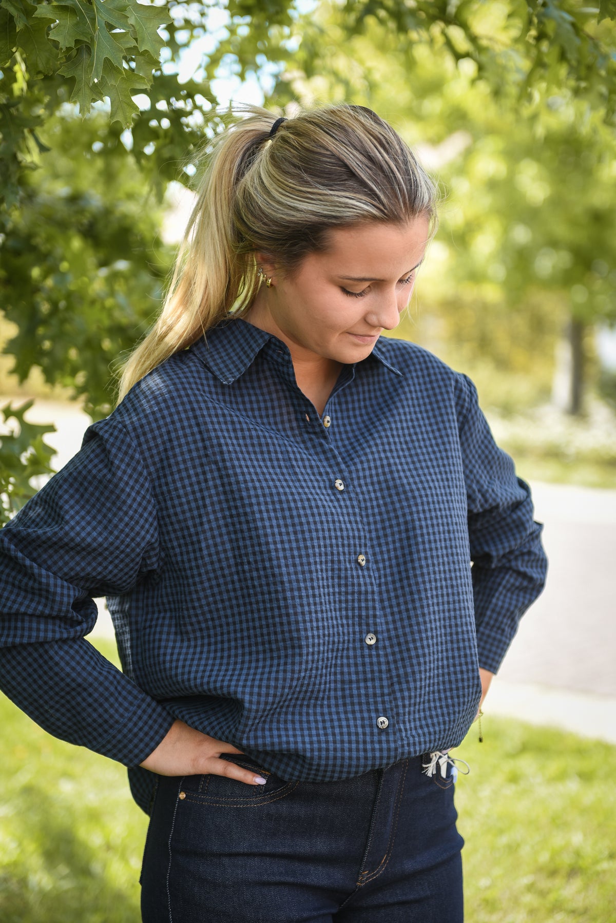 Blouse Céline à carreaux