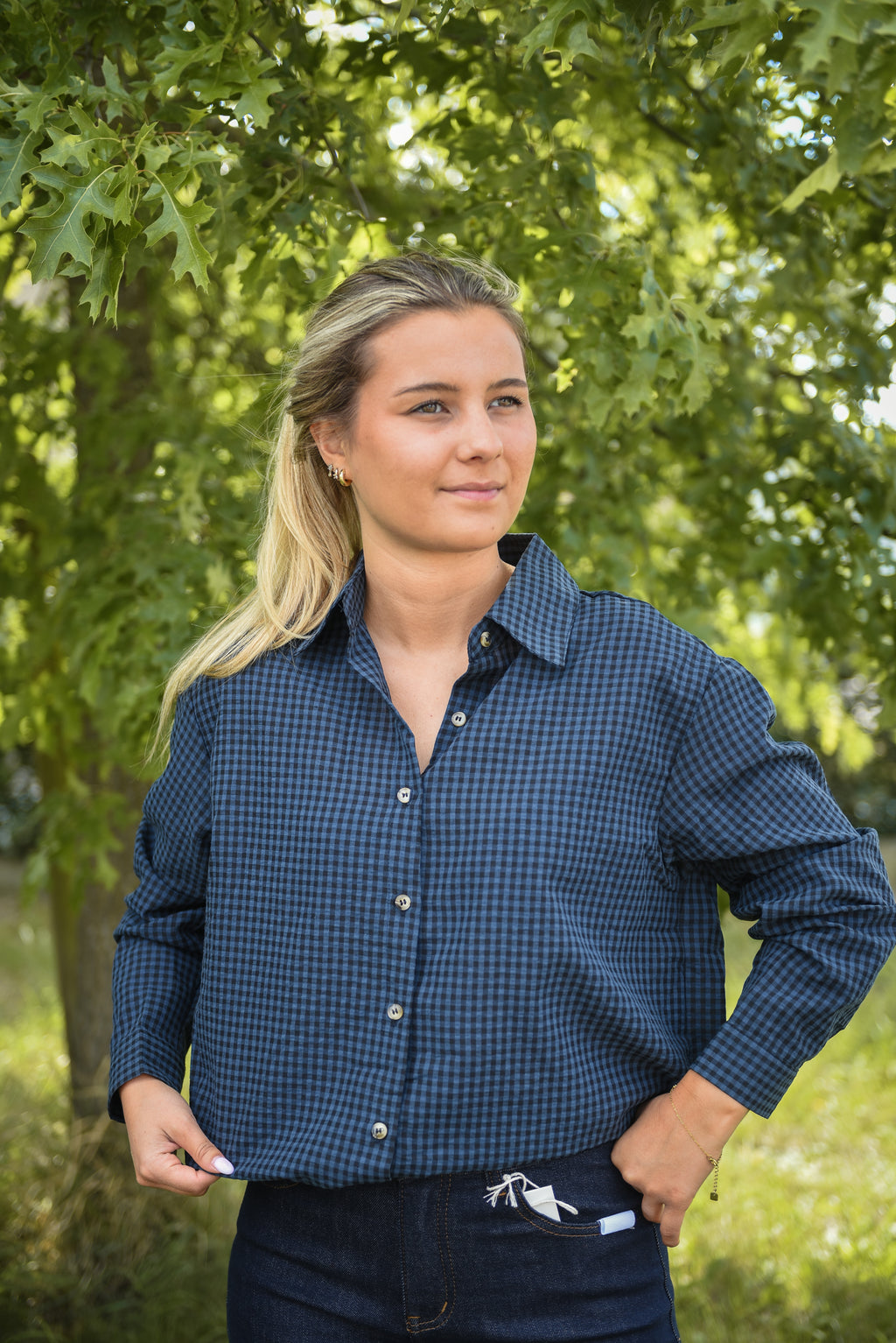 Blouse Céline à carreaux