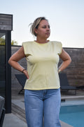 Topje met epaulette mouw
