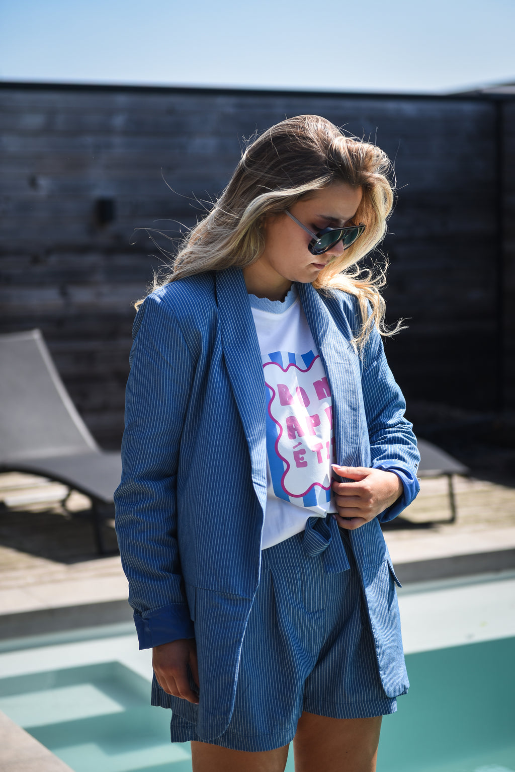 Blazer + short set blauw