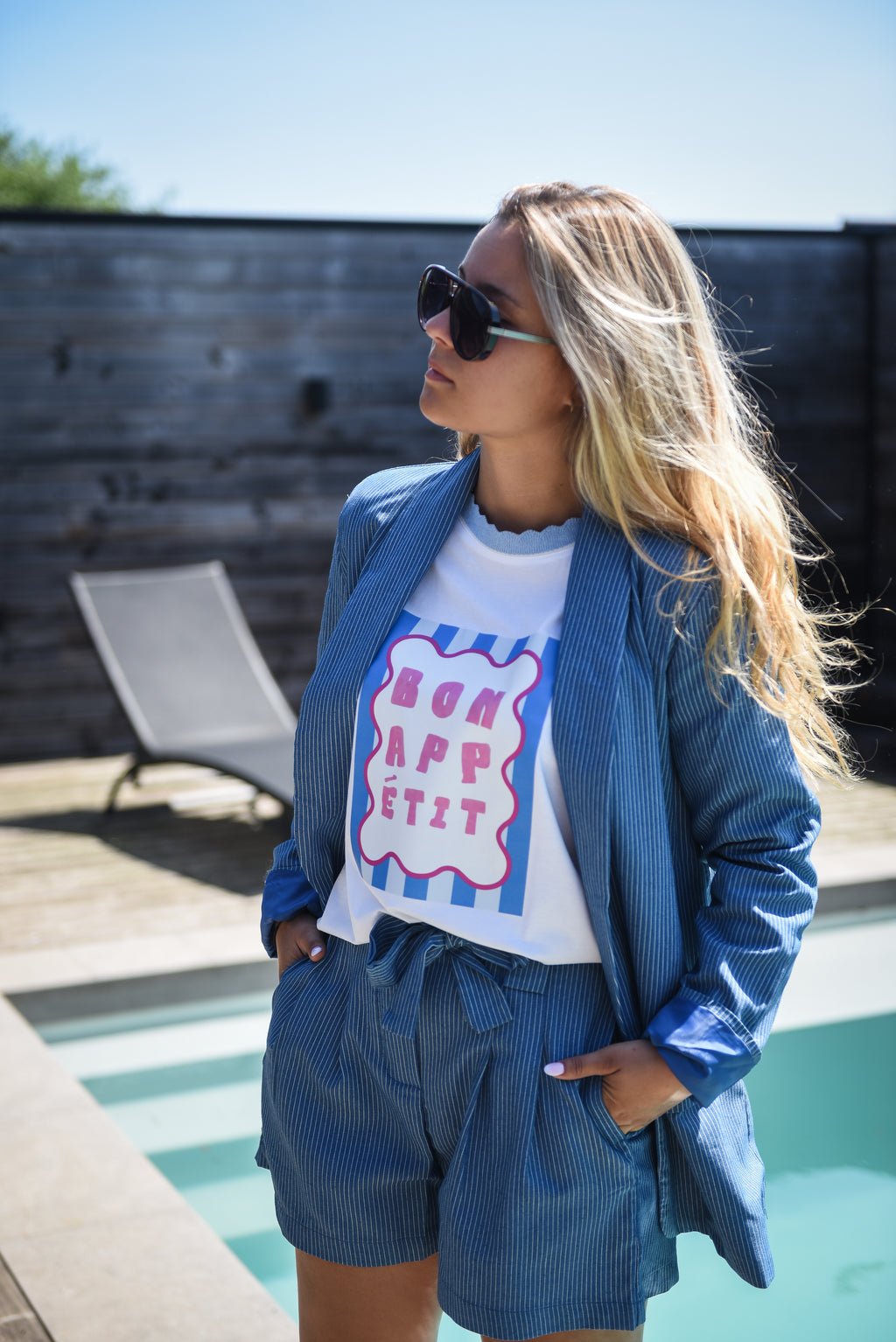 Blazer + short set blauw
