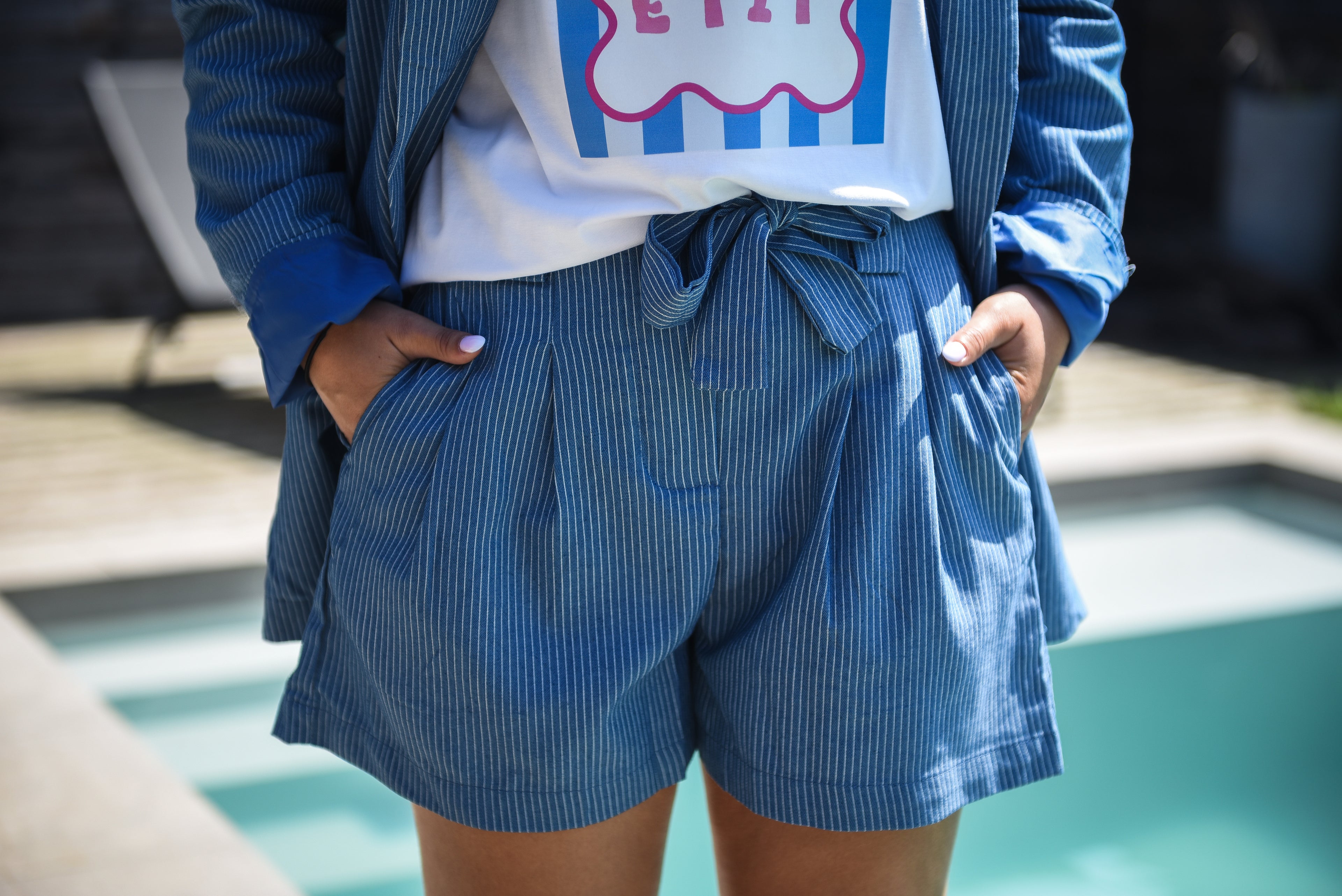 Blazer + short set blauw