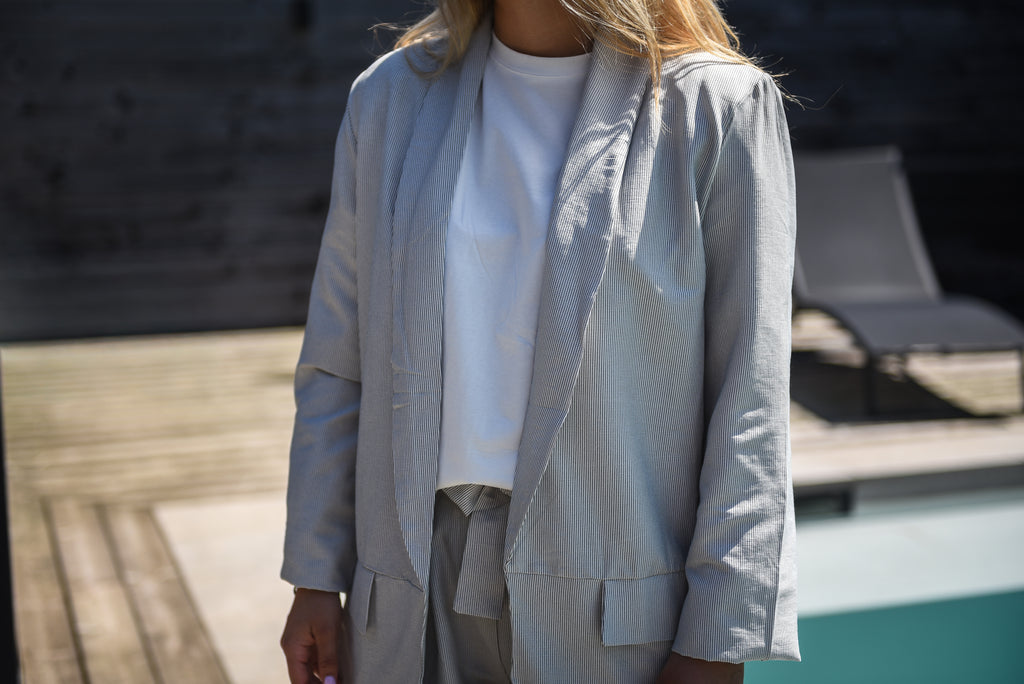 Blazer + short set Grijs