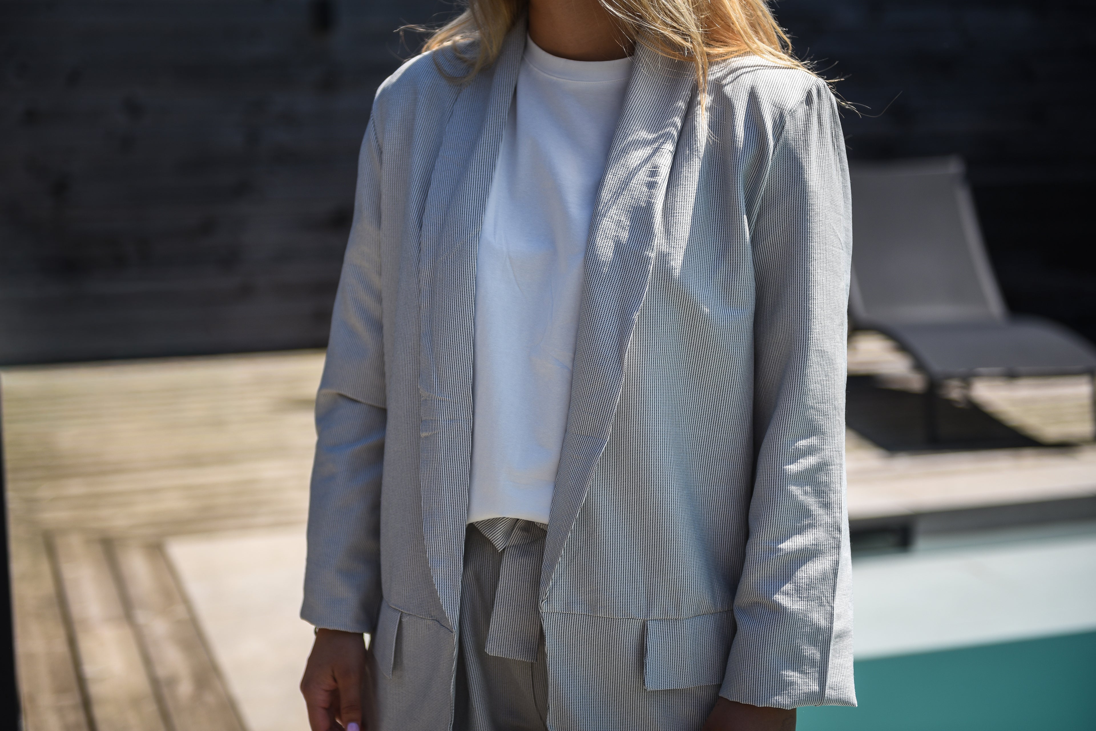Blazer + short set Grijs