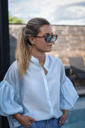 Balloon blouse blauw