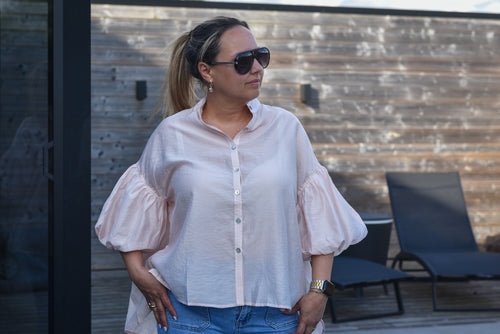 Balloon blouse lichtroze