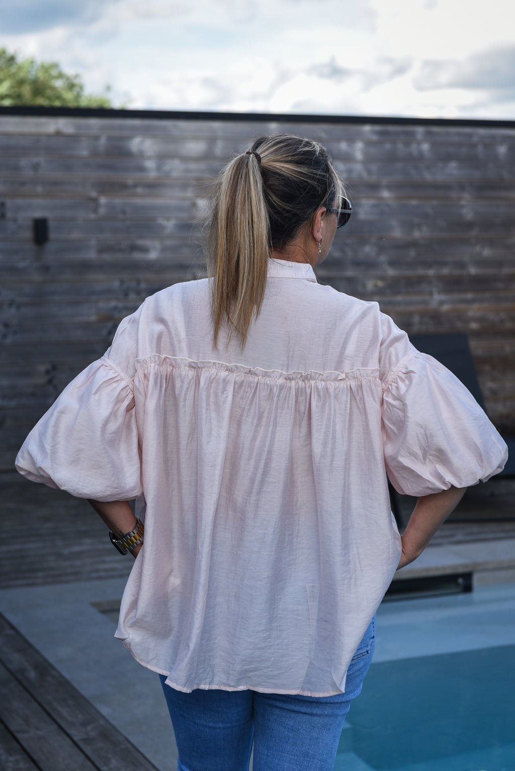 Balloon blouse lichtroze