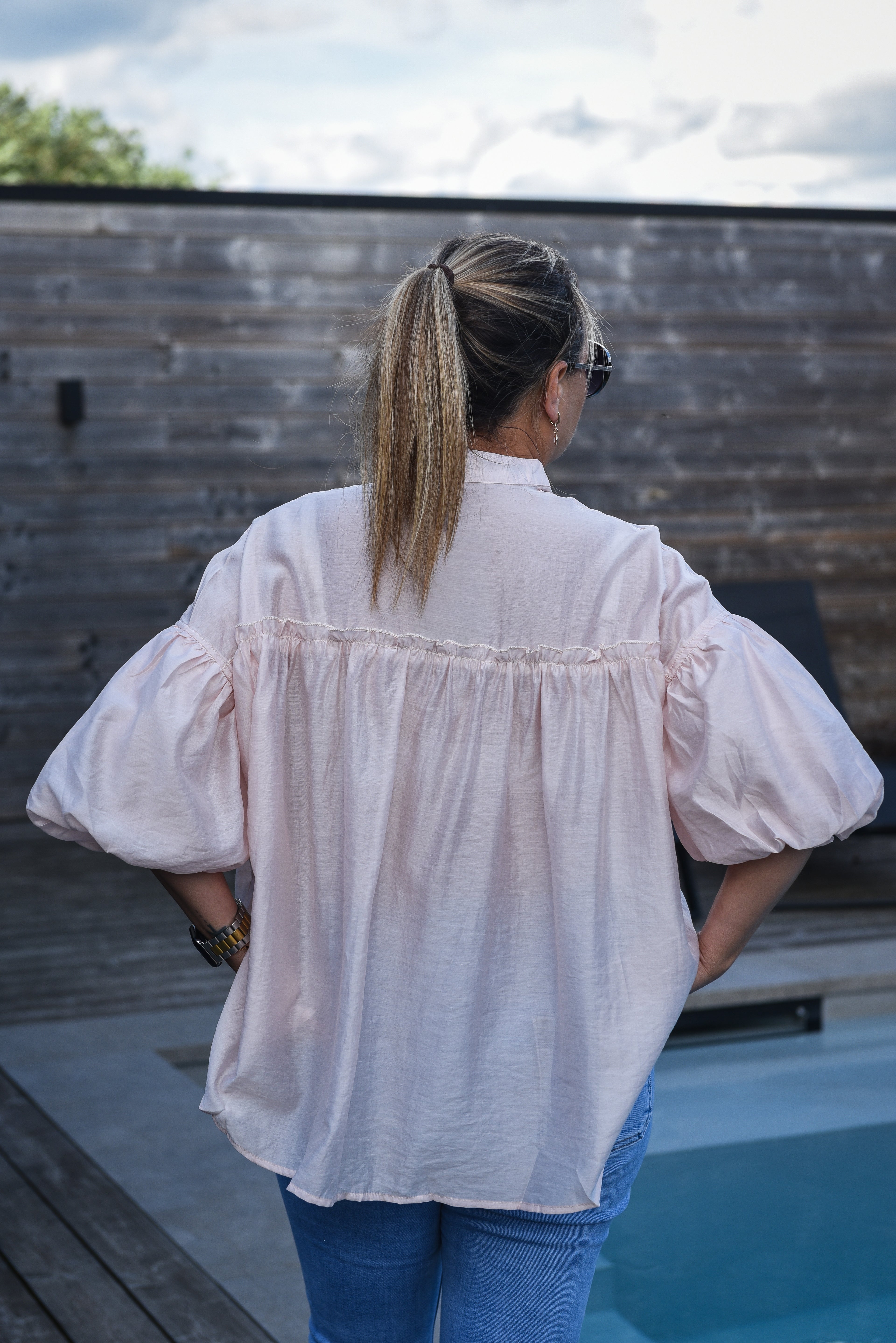 Balloon blouse lichtroze