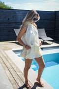 Polka dot set short + top geel