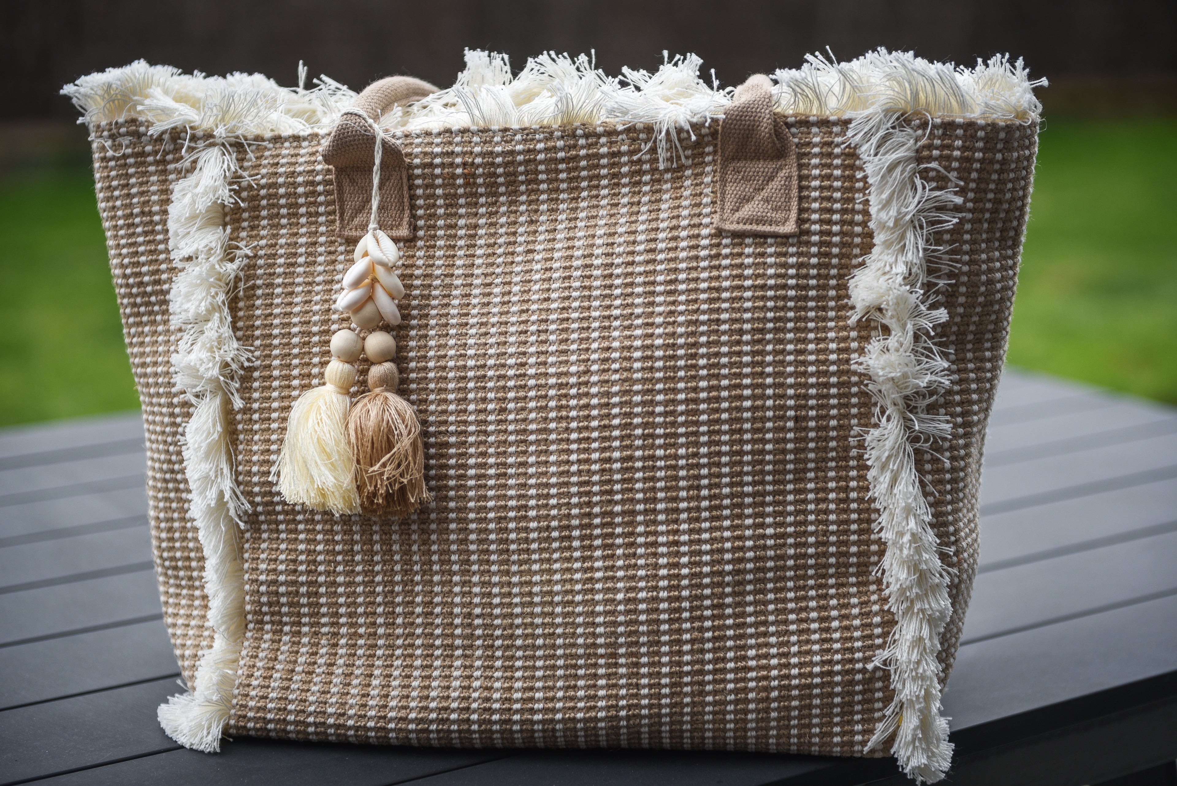 Strandtas met schelpen