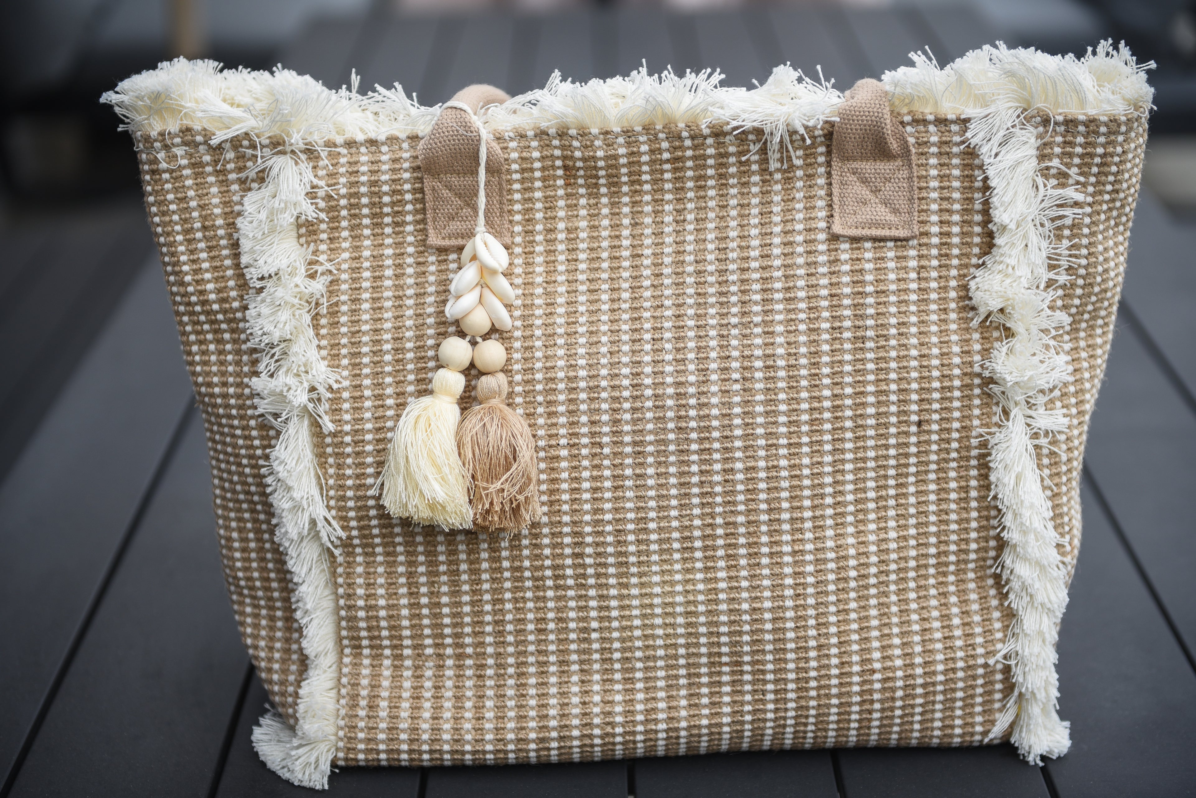 Strandtas met schelpen