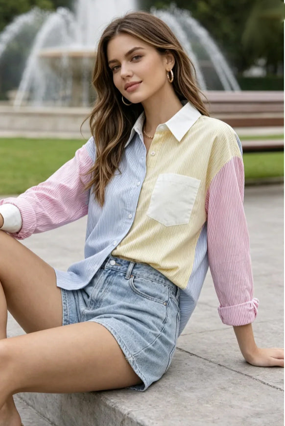 Pastel tinten blouse Geel